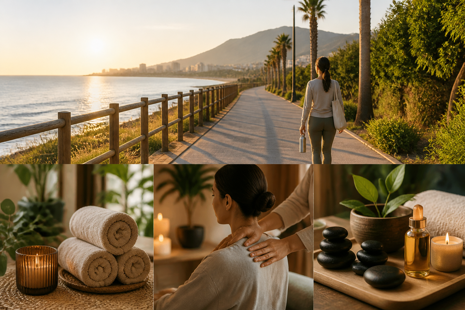 Ilustración: Escapada wellness sostenible en Fuengirola: Senda Litoral, parques y masajes
